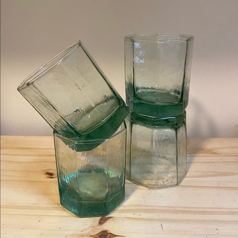 ( SOLD ) Set of 4 Vintage Libbey Facets Tumbler Glasses